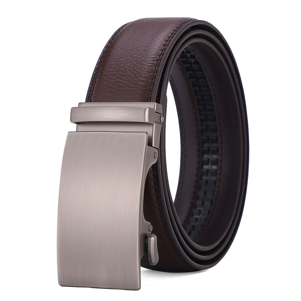 BTG Men's Charm Fashion Belt Smooth Design Face Automatic Buckle Cowhide Belt Popular Accessories Daily Body Pendant