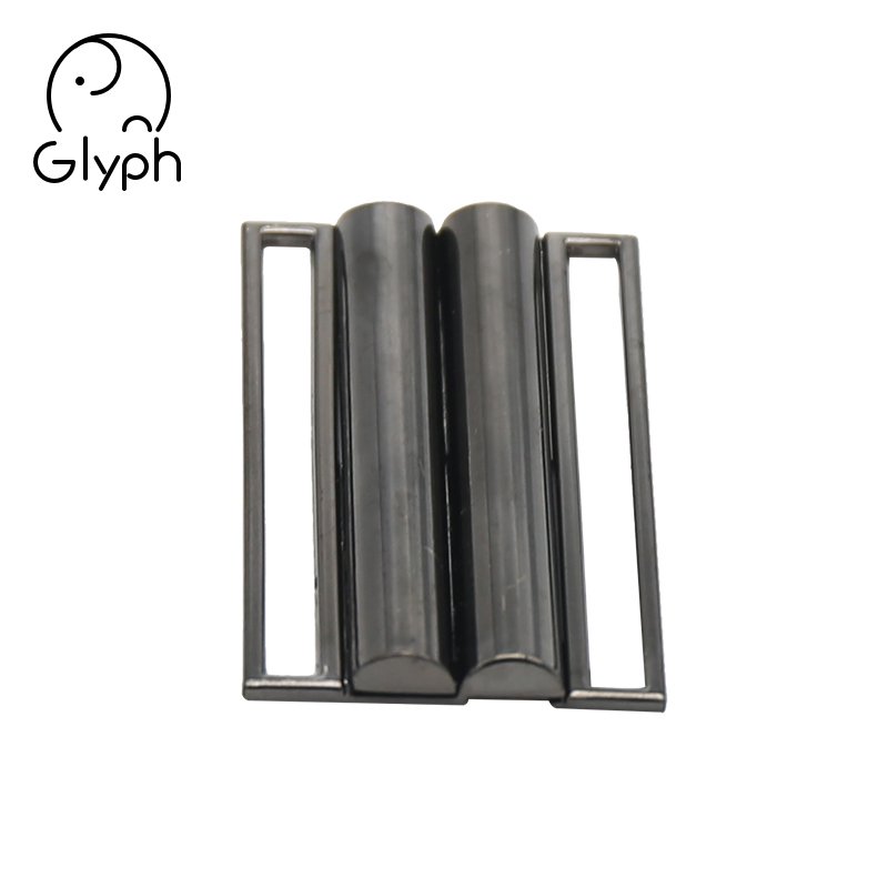 Custom gunmetal 2'' metal interlock buckle 50mm gold front closure buckle for belt