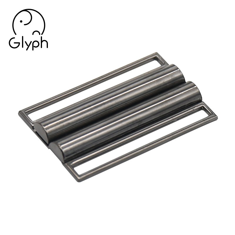 Custom gunmetal 2'' metal interlock buckle 50mm gold front closure buckle for belt