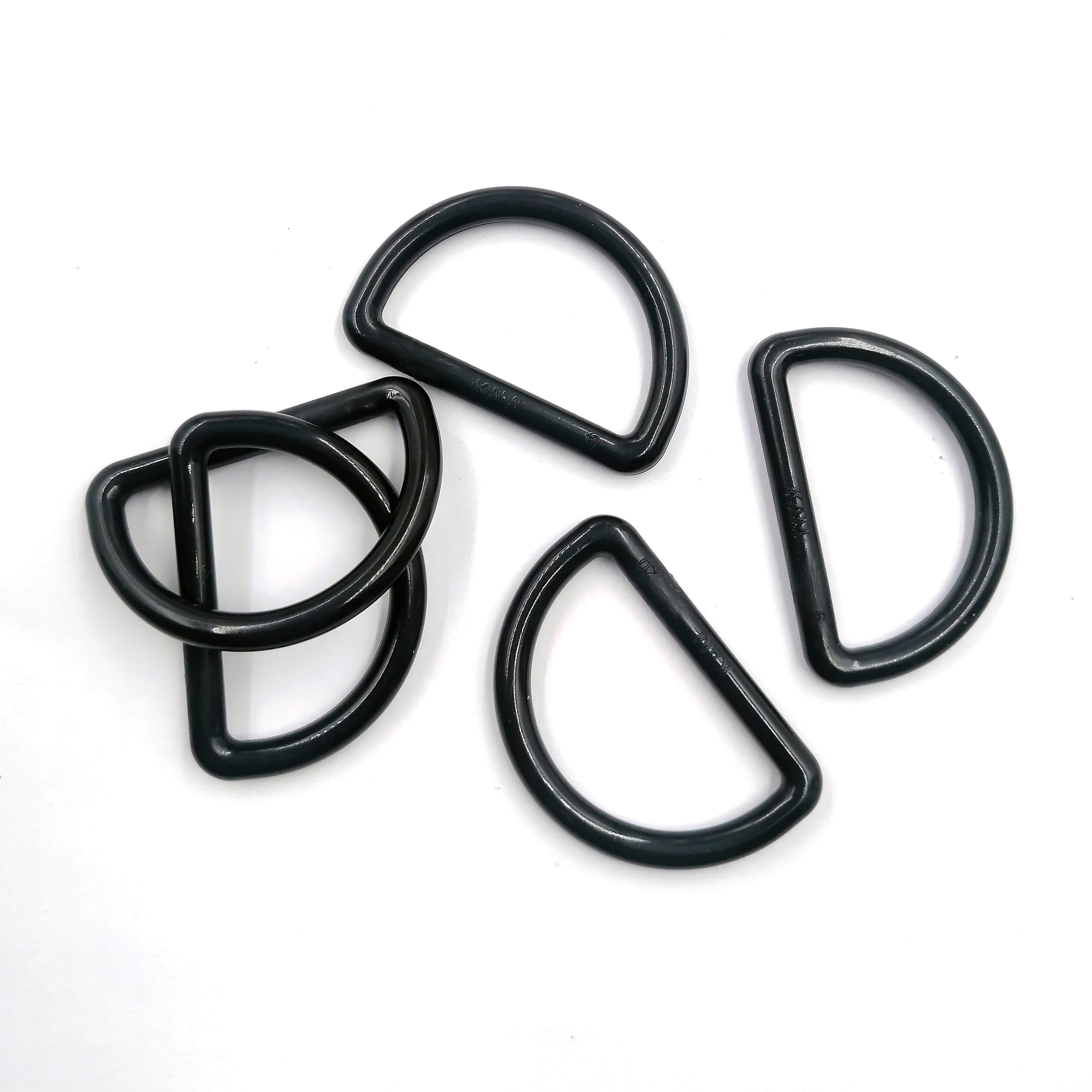Durable Adjustable D Shape Carabiner Buckle Multi Sizes Plastic D Ring Buckle For Webbing Strap Belt