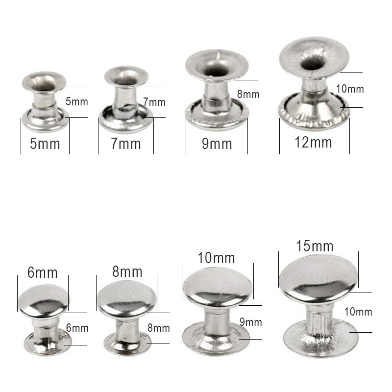 5/6/7/8/9/10/12/15 mm Single-Sided Rivets Clothing Leather Rivets Accessories Die Button Nail Sewing Luggage Metal Buckle