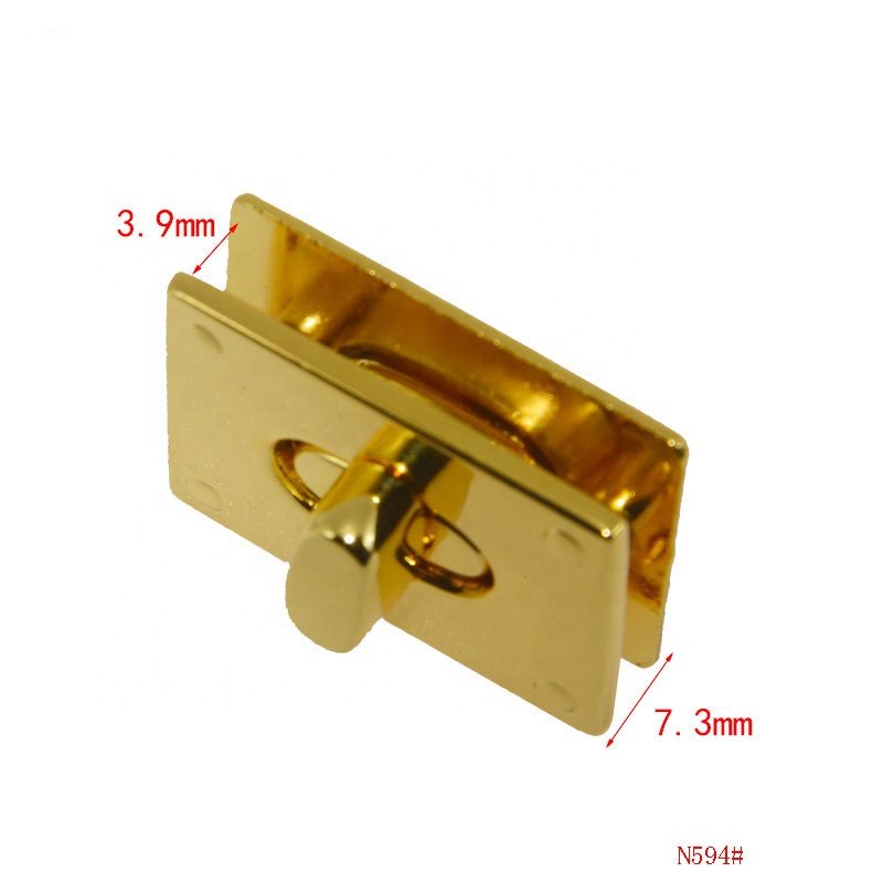 Supplier custom handbag turn lock rectangle shape twist buckle closure 30mm medium size clasp for bags
