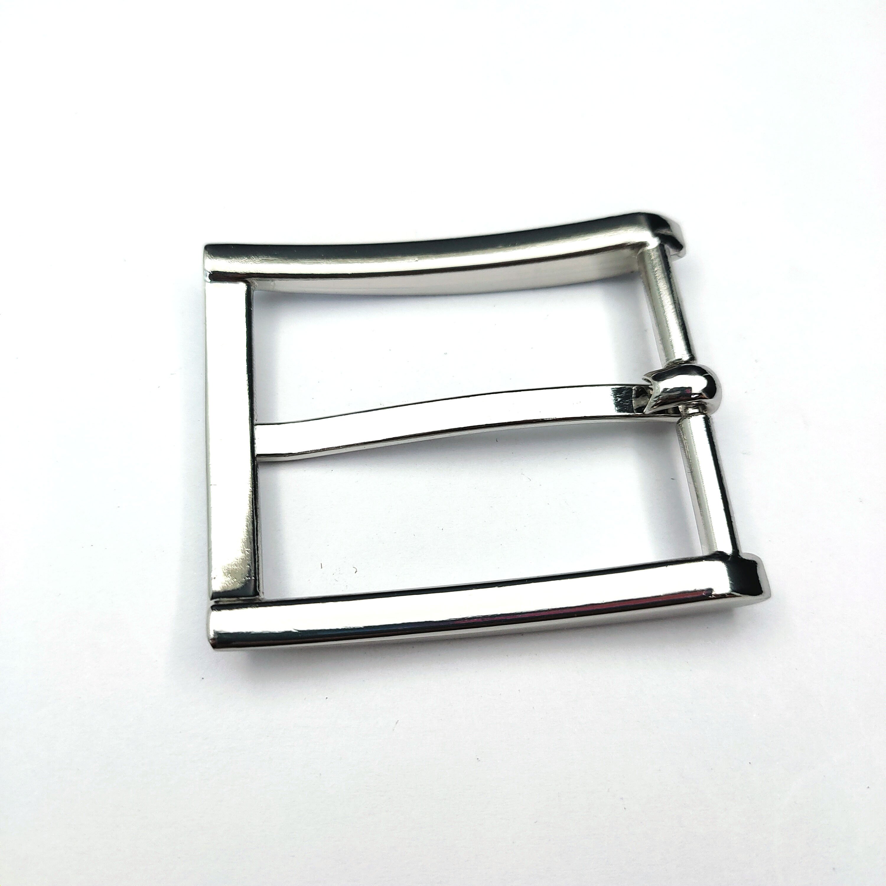 Wholesale Custom Made 3D Fashion Logo silver smooth Metal Pin Belt Buckle for men Leather Belt