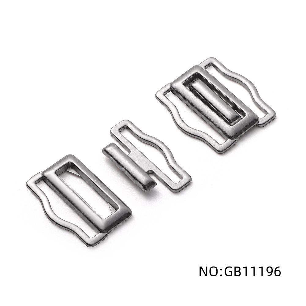 Swimsuit Hardware Accessories Front Buckle Bikini Connectors Custom Swimwear Clasp Sliver Metal Buckle