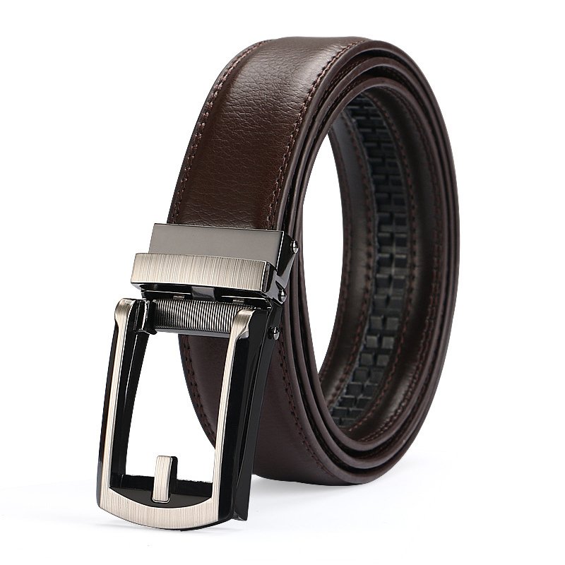 High Quality Custom Belt Metal Buckle Belt Luxury Black Leather Men Belt