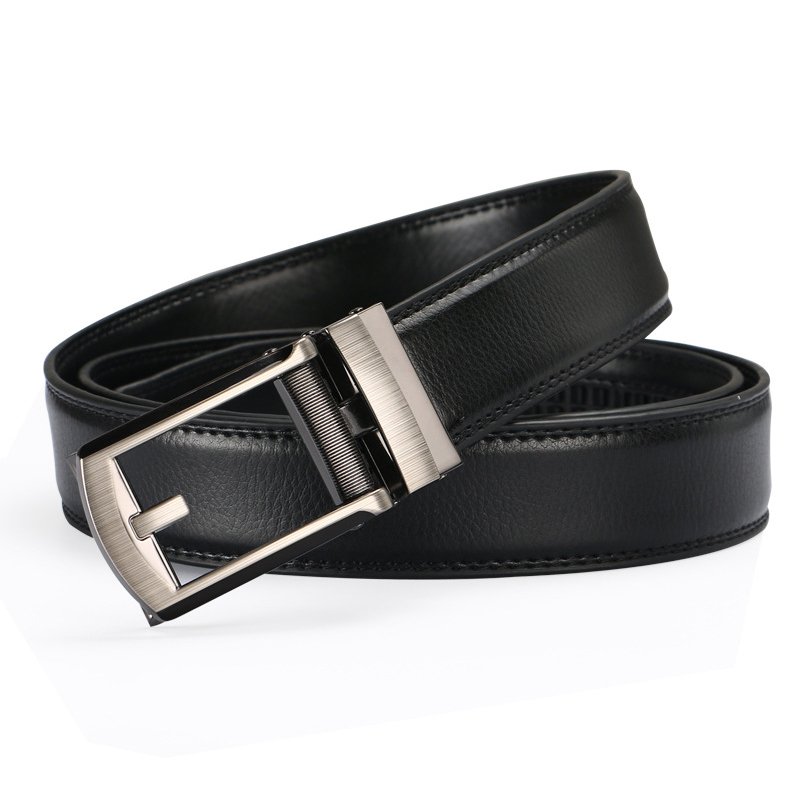 High Quality Custom Belt Metal Buckle Belt Luxury Black Leather Men Belt
