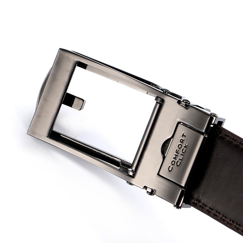 High Quality Custom Belt Metal Buckle Belt Luxury Black Leather Men Belt
