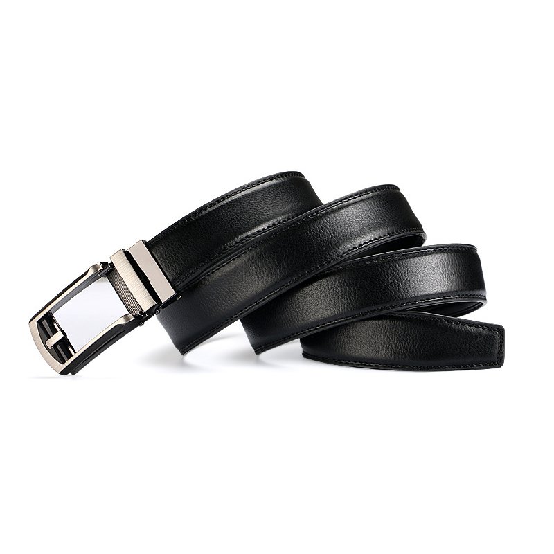 High Quality Custom Belt Metal Buckle Belt Luxury Black Leather Men Belt