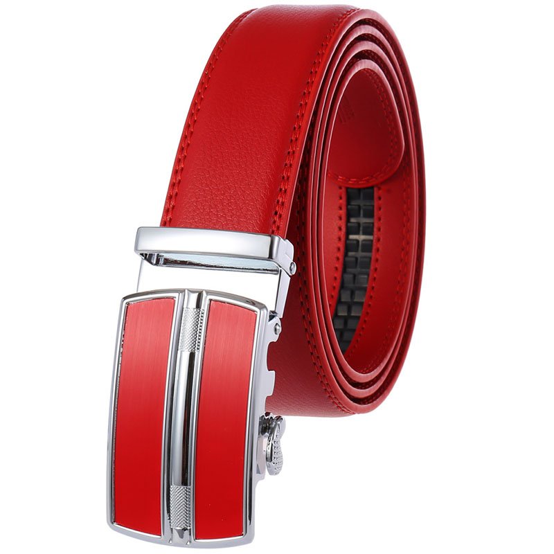 Latest New Automatic Buckle Custom Logo Men Dress Ratchet Leather Belt