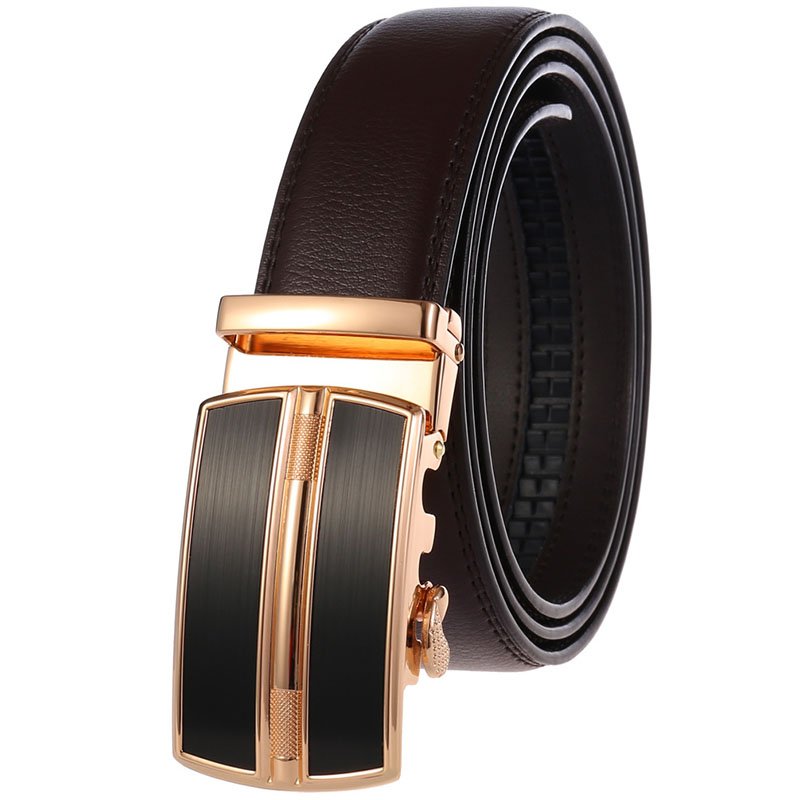 Latest New Automatic Buckle Custom Logo Men Dress Ratchet Leather Belt