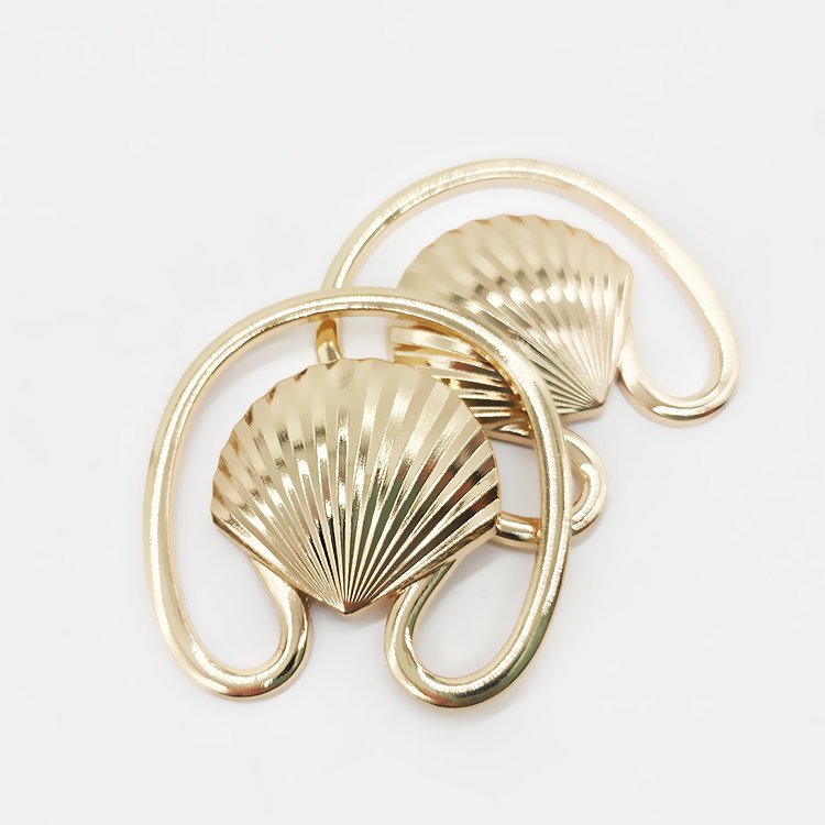 2024 Newest High Quality Golden U-Ring Swimwear Bra Buckle Fashion Shell Shape Decorative Metal Ring Bikini Buckle For Women
