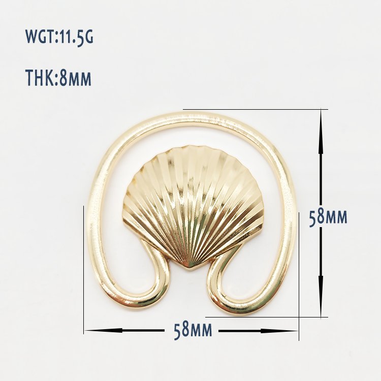2024 Newest High Quality Golden U-Ring Swimwear Bra Buckle Fashion Shell Shape Decorative Metal Ring Bikini Buckle For Women