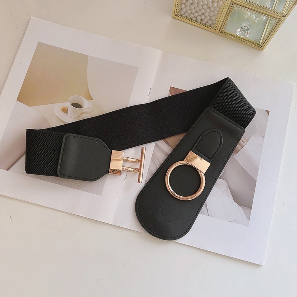 Wholesale Belt Women Gold Buckle Elastic Waist Band Dresses Waistband Plus Size Girls Waistband Waist Seal Belt