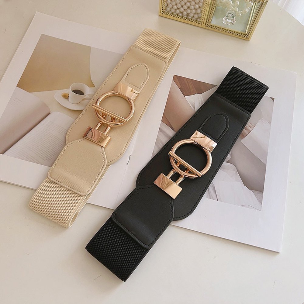 Wholesale Belt Women Gold Buckle Elastic Waist Band Dresses Waistband Plus Size Girls Waistband Waist Seal Belt