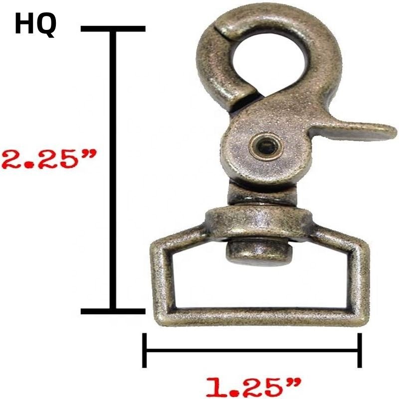 Wholesale high quality Nickel Metal Bag Buckle Swivel Snap Hook for Bag Straps Dog Collars