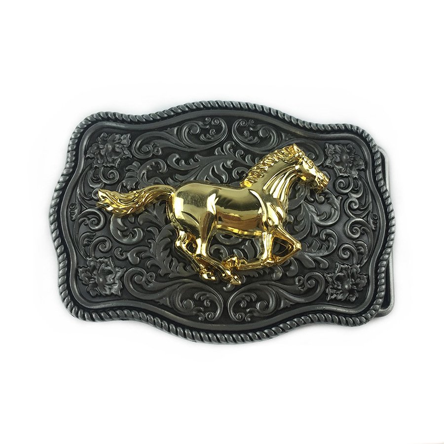 Manufacture Wholesale Custom Metal 35Mm 40mm Western Cowboy Logo Stainless Steel Solid Brass Zinc Alloy Belt Buckle For Men