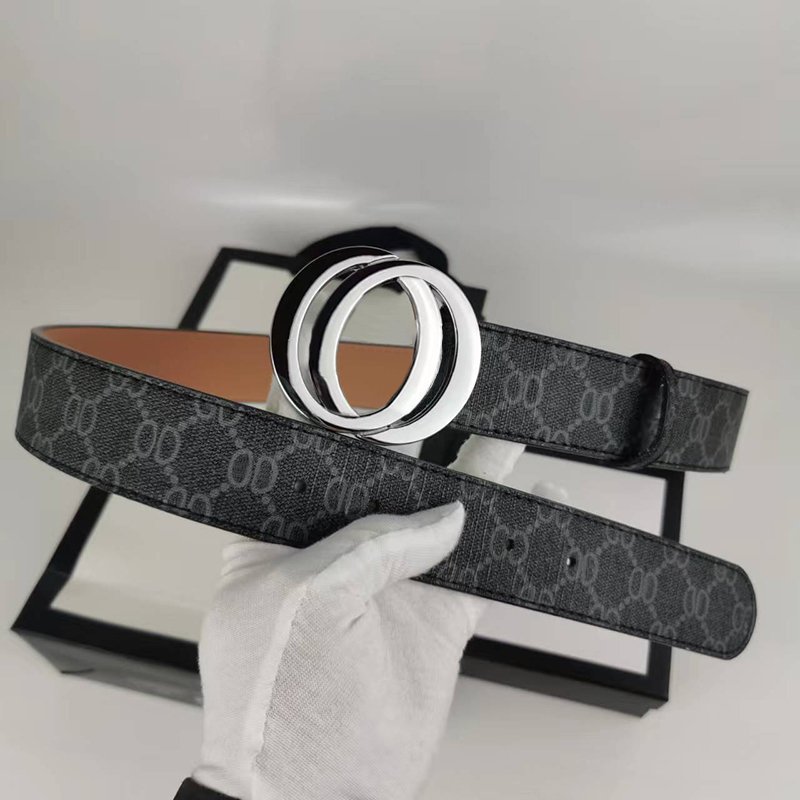 Designer Belt for Men Luxury Women Designer Belts Black Leather Business Classic Big Gold Buckle Cowhide Width With Gift Box