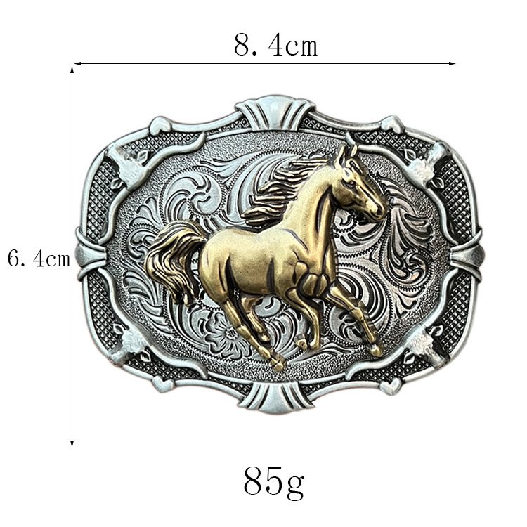 2024 Cowboy Belt Buckle Chinese Manufacturer Western Buckle cowboy antique color with horse fashion belt buckle