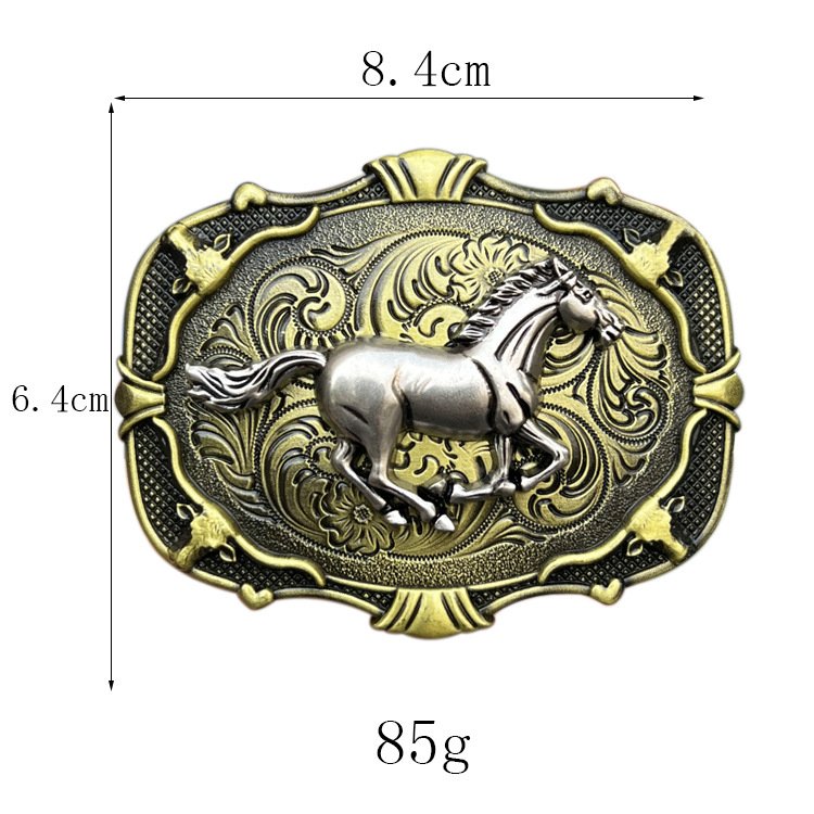 2024 Cowboy Belt Buckle Chinese Manufacturer Western Buckle cowboy antique color with horse fashion belt buckle