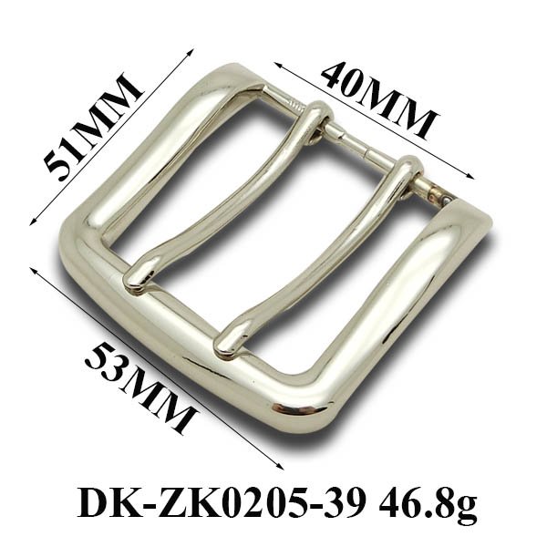 39Mm Shiny Nickel Two-Pin Double Prong Belt Buckle For Vaquero Leather Belt Cinturon Conchos For Leather Double Bar Buckle
