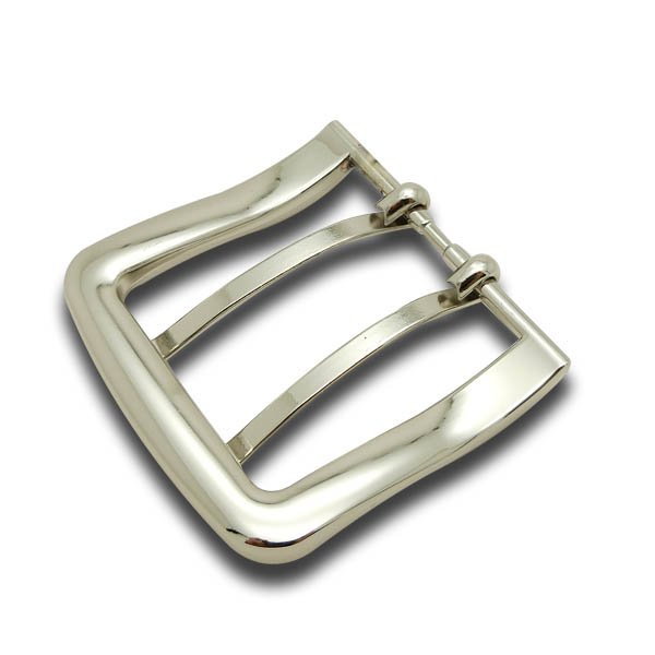 39Mm Shiny Nickel Two-Pin Double Prong Belt Buckle For Vaquero Leather Belt Cinturon Conchos For Leather Double Bar Buckle