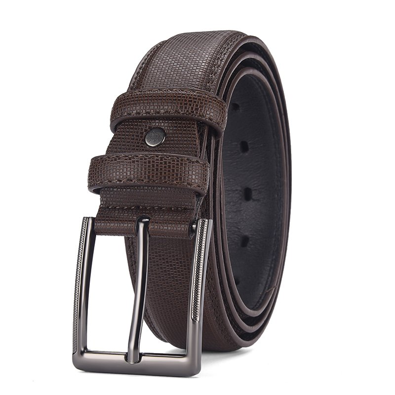 Customized business men's belt Alloy pin buckle PVC material durable pu leather belt for men