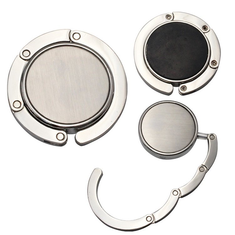 Customized table side hanging bag hook buckle foldable multifunctional suction cup metal bag hook bag hanger