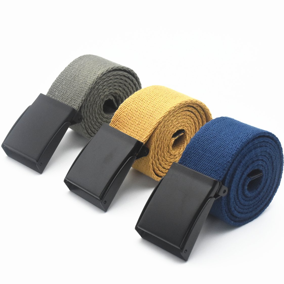 custom logo designer western elastic waist fabric belt with metal buckle for men and women ladies