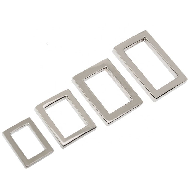 Wholesale multiple sizes metal square ring high quality Zinc Alloy square adjuster buckle Fashion rectangle ring for handbag