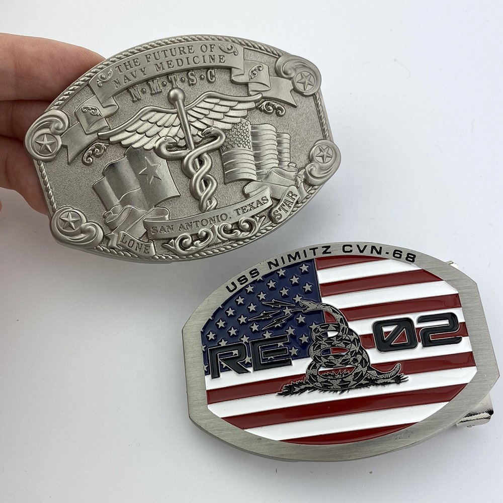 Design Your Own Private Silver Plating Custom Letter Logo Metal Brand Name Plate Belt Buckles