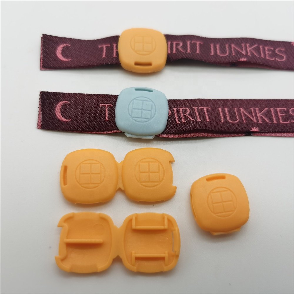 Adjustment Anti Slip Earloop Buckles Plastic Toggle Cord Stopper Lock Wristband ribbon lock