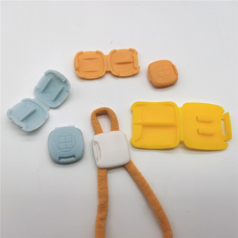 Adjustment Anti Slip Earloop Buckles Plastic Toggle Cord Stopper Lock Wristband ribbon lock
