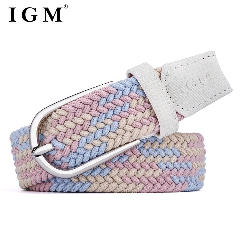 IGM adjustable length nylon web belt canvas webbing belt with pin buckle