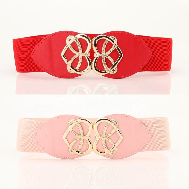 Factory Buckle Women Belts Elastic Ladies Fashion Wide Fancy Belts for Dress