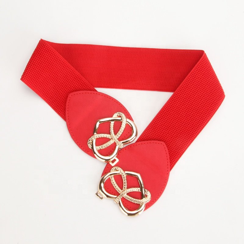 Factory Buckle Women Belts Elastic Ladies Fashion Wide Fancy Belts for Dress