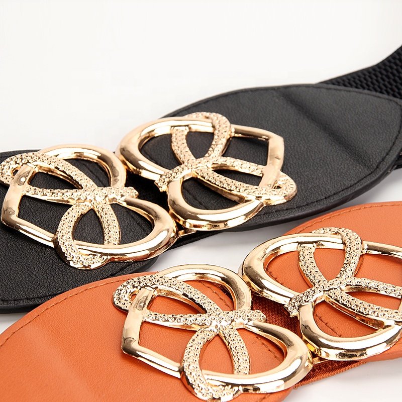 Factory Buckle Women Belts Elastic Ladies Fashion Wide Fancy Belts for Dress