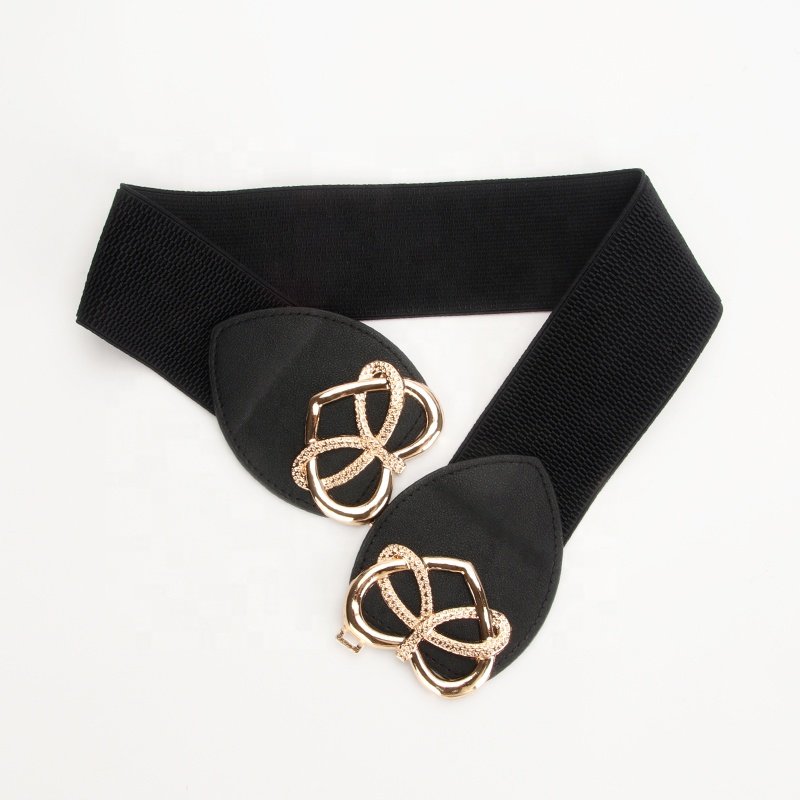 Factory Buckle Women Belts Elastic Ladies Fashion Wide Fancy Belts for Dress