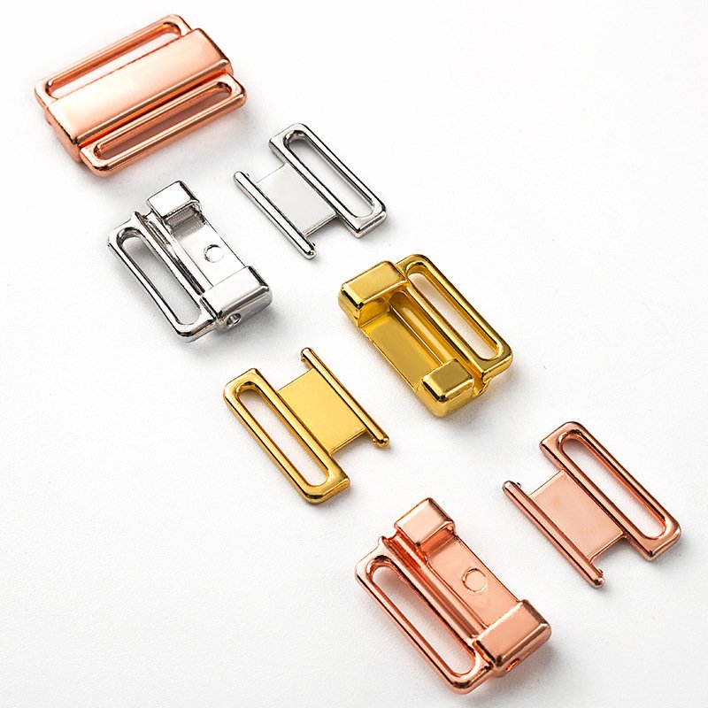 Hight quality wholesale swimwear bra front Reusable Metal buckles underwear accessory bra buckle front closure clasp