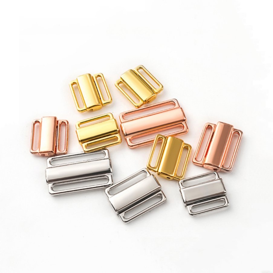 Hight quality wholesale swimwear bra front Reusable Metal buckles underwear accessory bra buckle front closure clasp