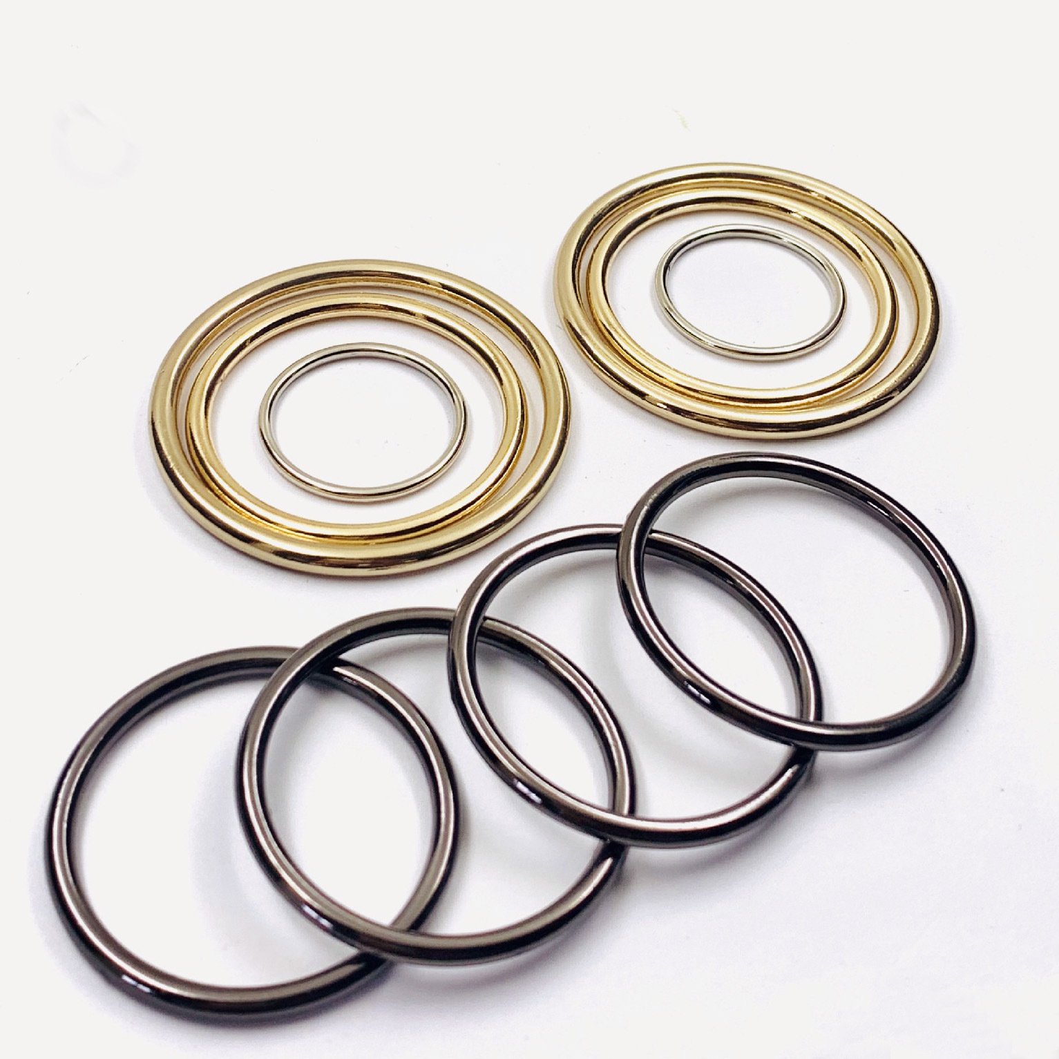 Swimsuit Bikini Metal O ring Connectors Silver Zinc Alloy Rust-proof Buckle Rings