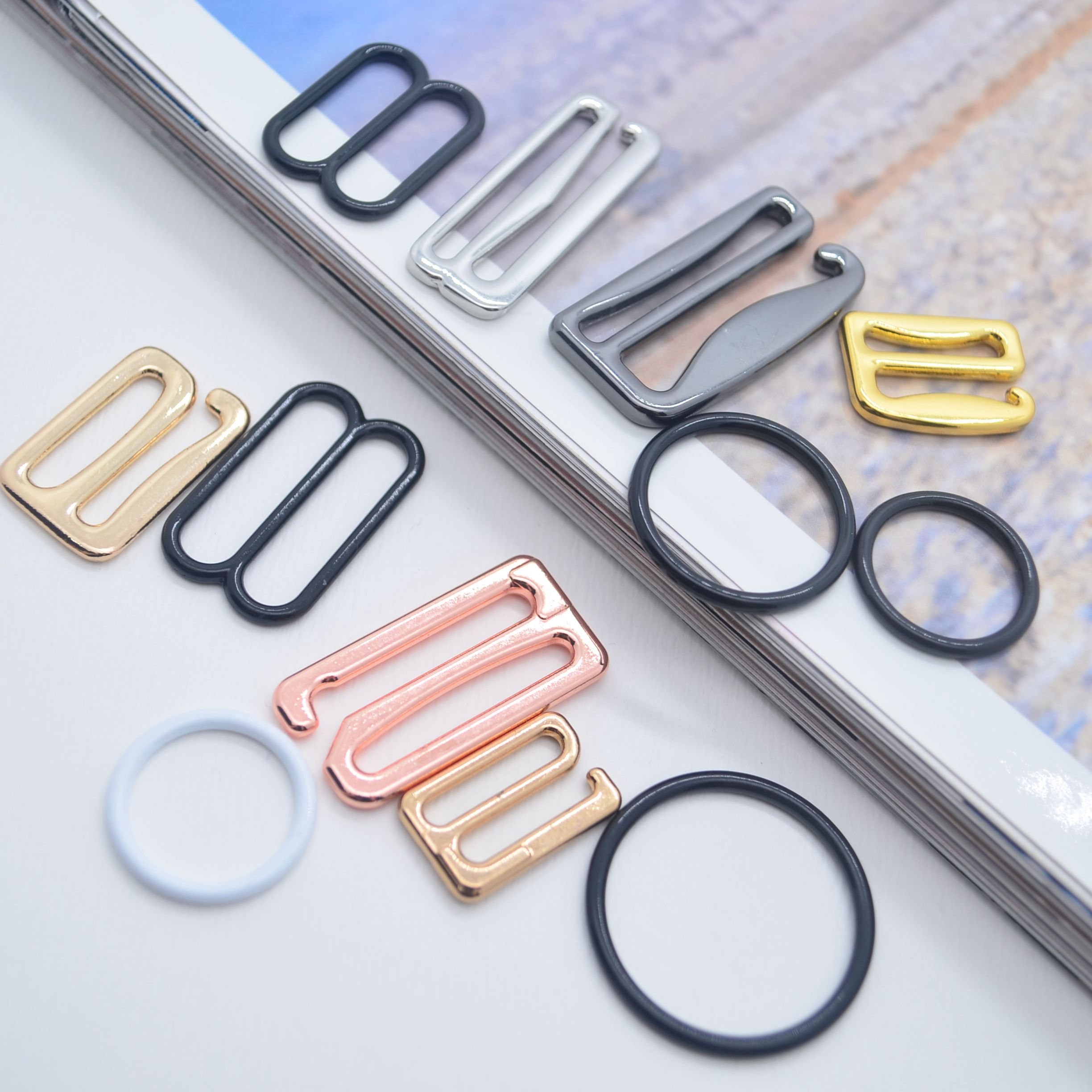 Alloy Bra Adjuster Swimsuit Coherer Ring and Slider Bra Hook and Eye Swimwear Clasp Underwear Accessories Buckle