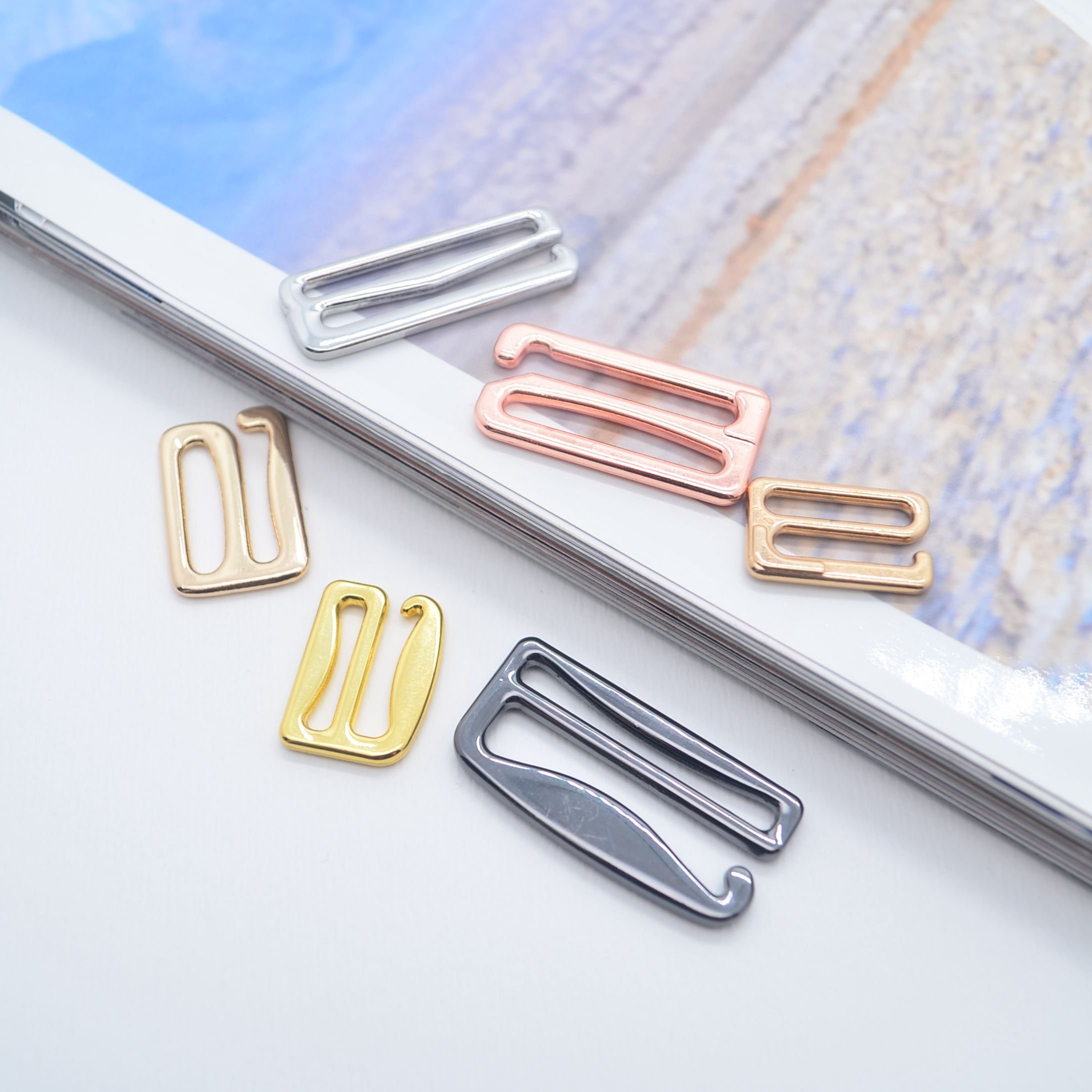 Alloy Bra Adjuster Swimsuit Coherer Ring and Slider Bra Hook and Eye Swimwear Clasp Underwear Accessories Buckle