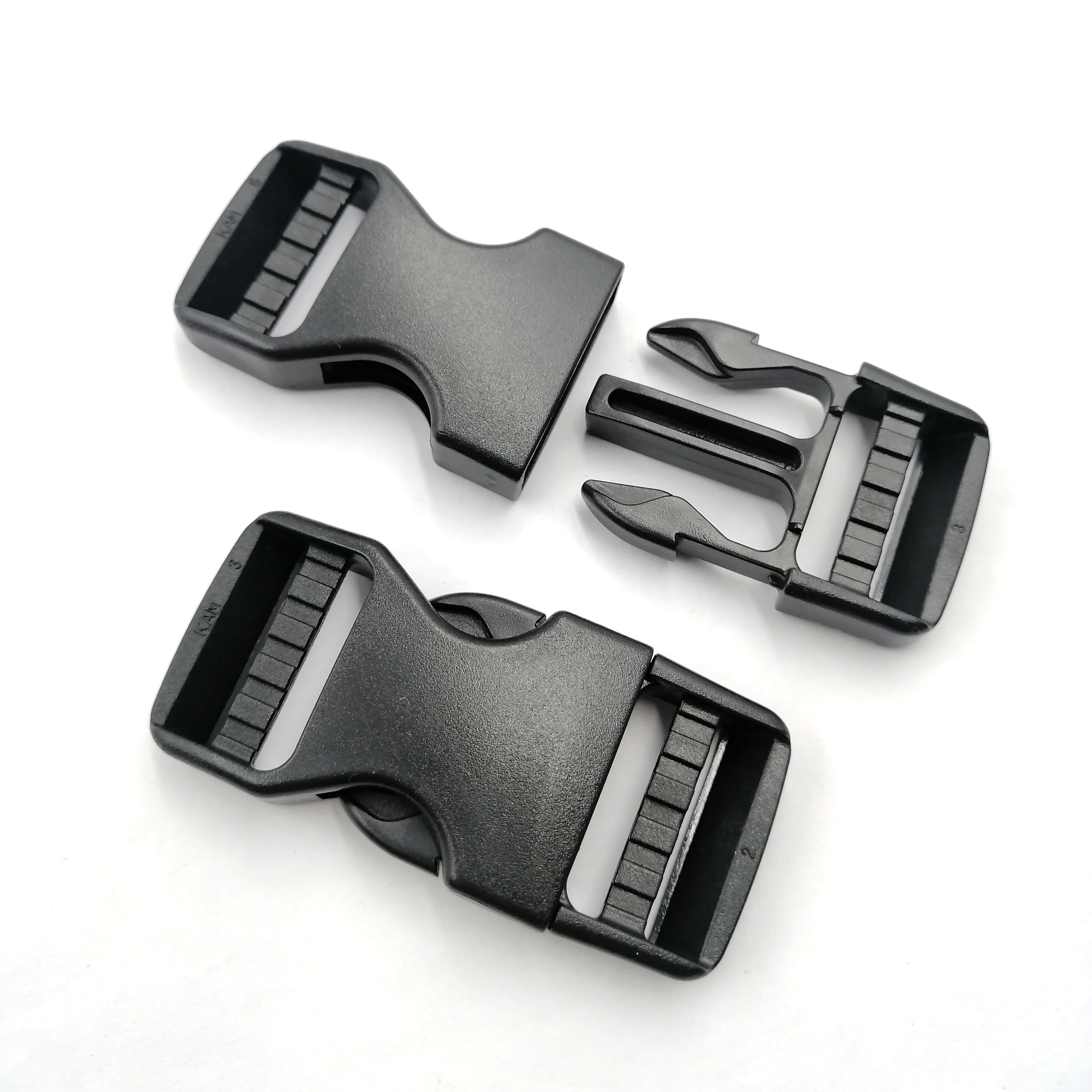 No Sewing Quick Cam Lock Side Release Buckles Dual Adjustable Plastic Buckles for Webbing Belt Dog Collars