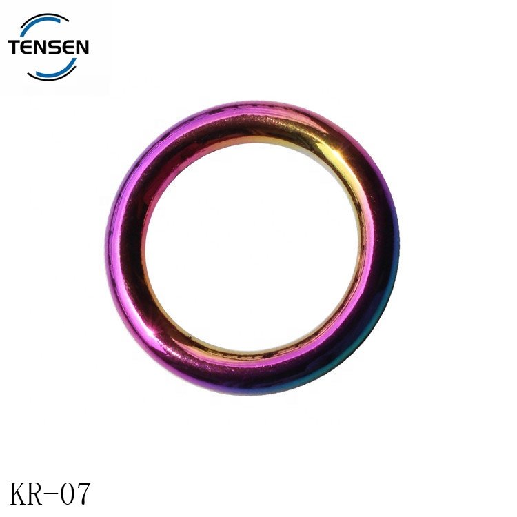 Wholesale blank flat o ring hardware light gold keyring round rings o buckle for bag chain tags
