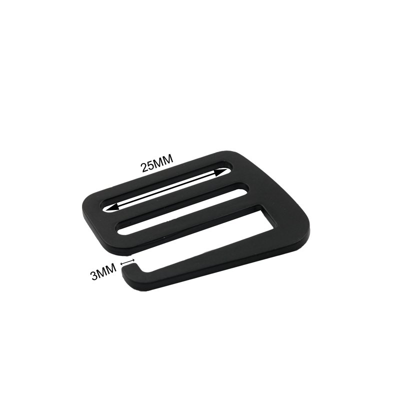 High quality bag webbing buckle black 50mm metal double bar adjustable zinc strap buckle for backpack