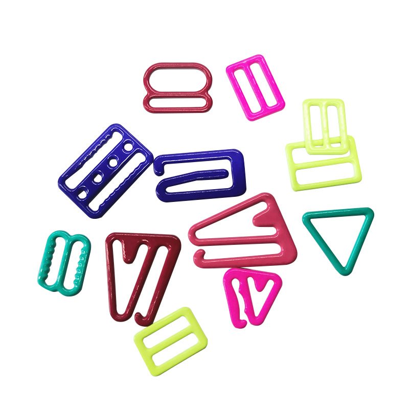 Eco-Friendly OEKO-Tex Quality 10mm Nylon Coated Metal Swimwear Buckle Bra Strap Adjuster Ring Slider Hook