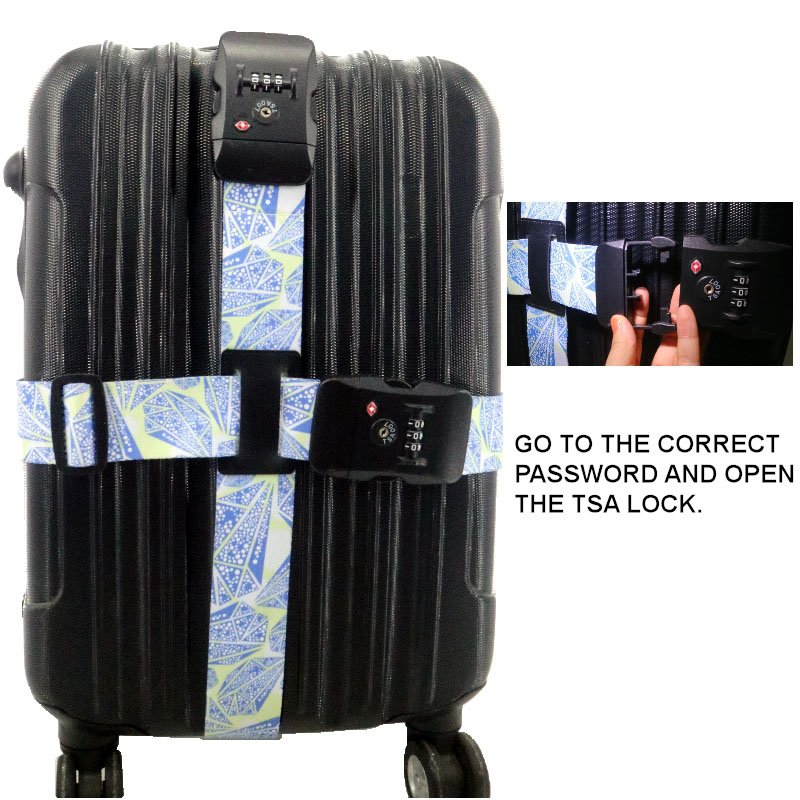 Adjustable Luggage Strap Travel Suitcase Baggage Packing Belt Long Cross Straps Custom Suitcase Belt Plastic Belt Buckle GC-1819