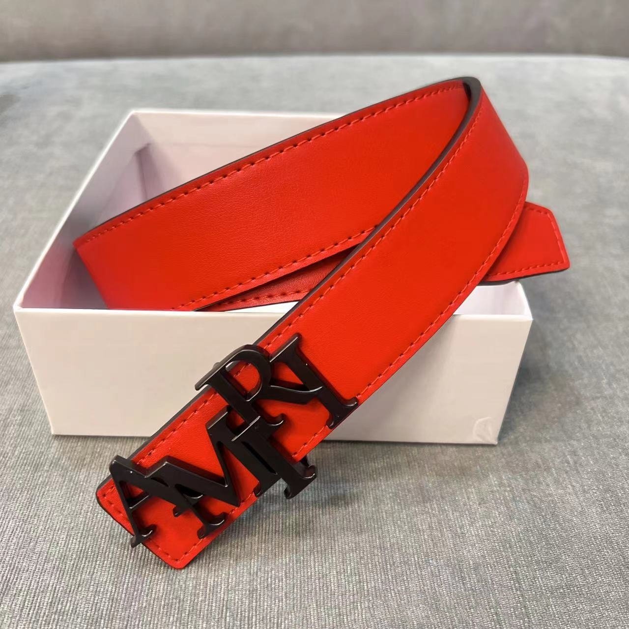 Wholesale (3.8cm wide 100-125cm long+Designer box) belt buckle Designer brand custom leather belts for men
