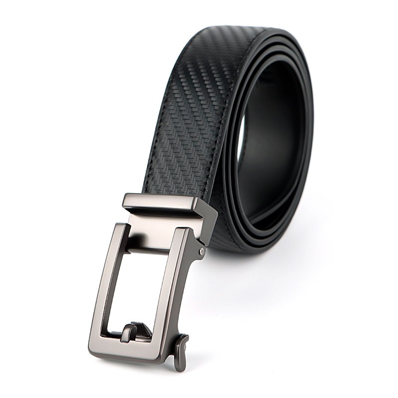 Men Automatic Buckle Genuine Leather Belt Simple Fashion Adjustable Genuine Leather Belt Customizable Logo Men Belt