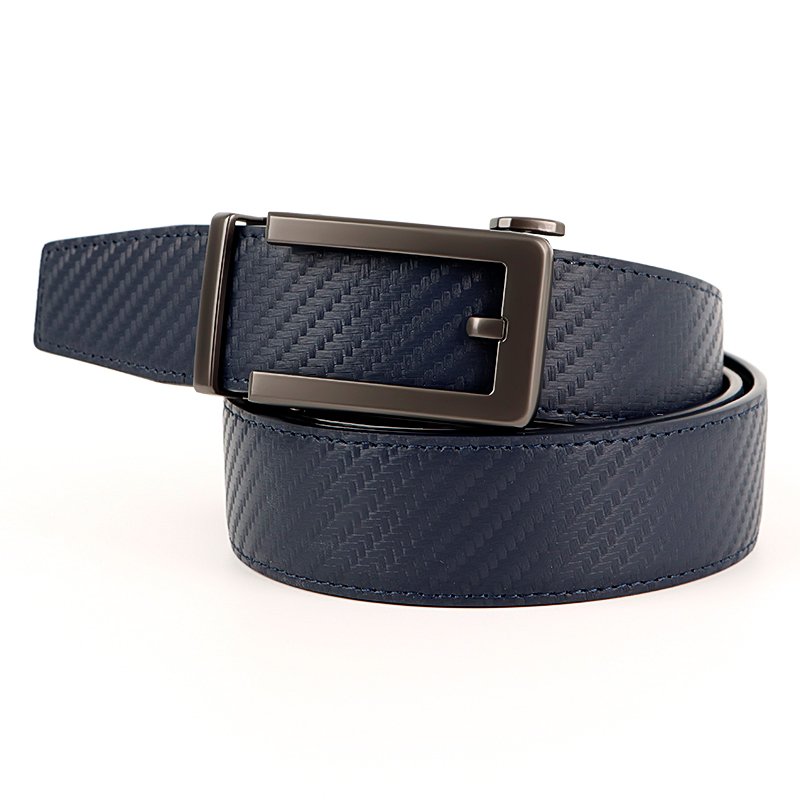 Men Automatic Buckle Genuine Leather Belt Simple Fashion Adjustable Genuine Leather Belt Customizable Logo Men Belt